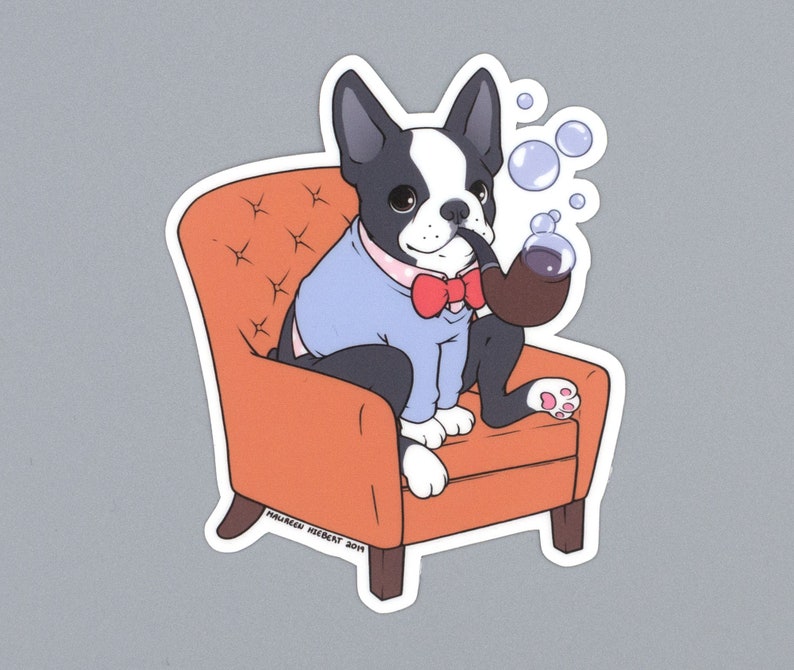 Boston Terrier Sticker Waterproof Vinyl Sticker image 3