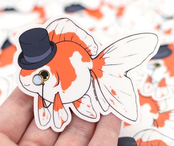 Fancy Goldfish Sticker | Waterproof Vinyl Sticker