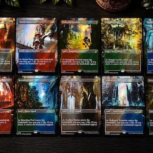 Ravnica Remastered Shock Land Lot of 10 (Foil) (MTG Proxy) (Watery Grave)(Temple Garden)(Hallowed Fountain)(Overgrown Tomb)(Stomping Ground)