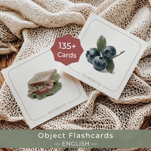 Object Flashcards, Montessori Toddler Vocabulary Cards, Speech Therapy & ESL Learning, Printable First Words, Digital Download