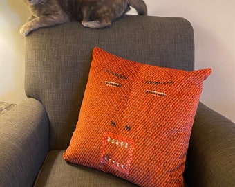 Roaring Man velvet face pillow. 16" square. Up for a pillow fight?