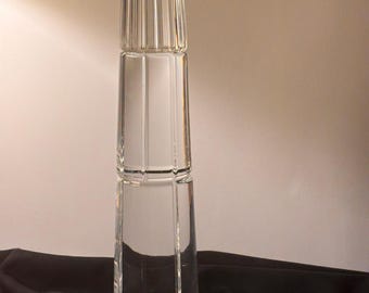 Vintage Rosenthal Studio Line Block Glass Candlestick, Tresor Lead Crystal Pillar