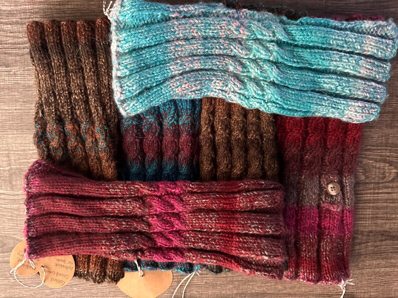 Hand Knit Dog Snood | Greyhound Neck Warmer | Variegated Teal Cranberry ...