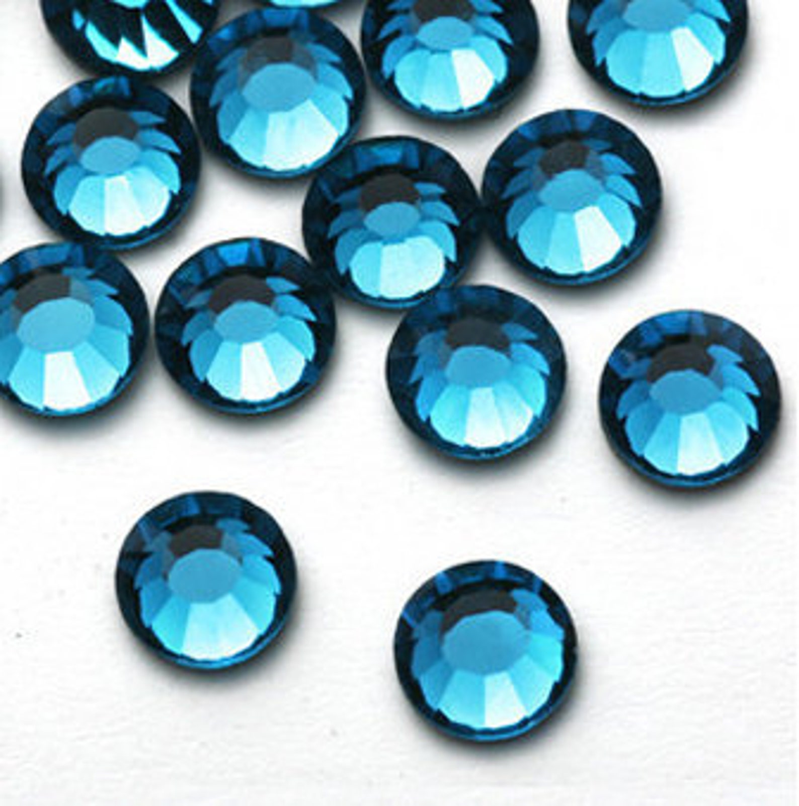 Teal Blue Blue Zircon Crystal Rhinestone Flat Back 144pcs Etsy