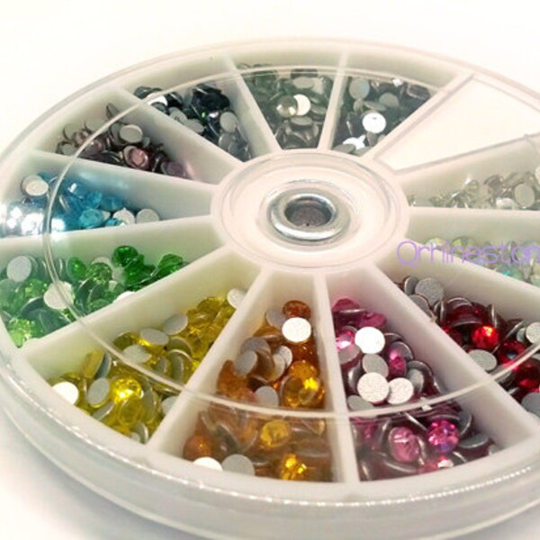 Assorted Rhinestone flat back crystals 1200pcs Supreme Quality