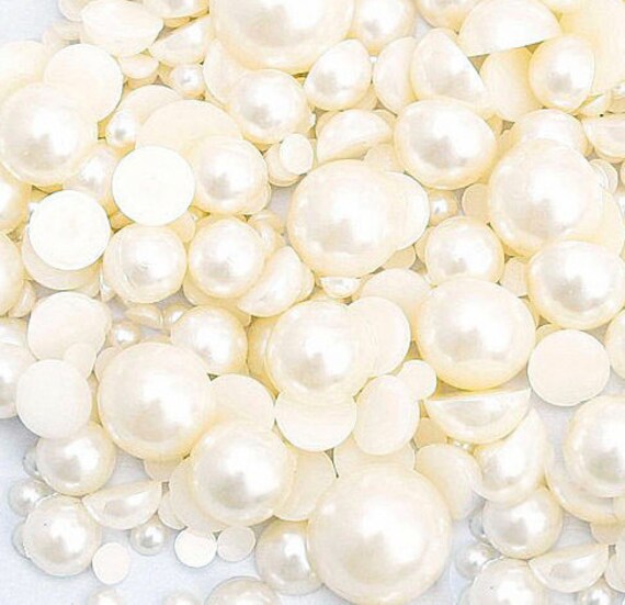 800pc Ivory Half Pearls in assorted sizes Etsy