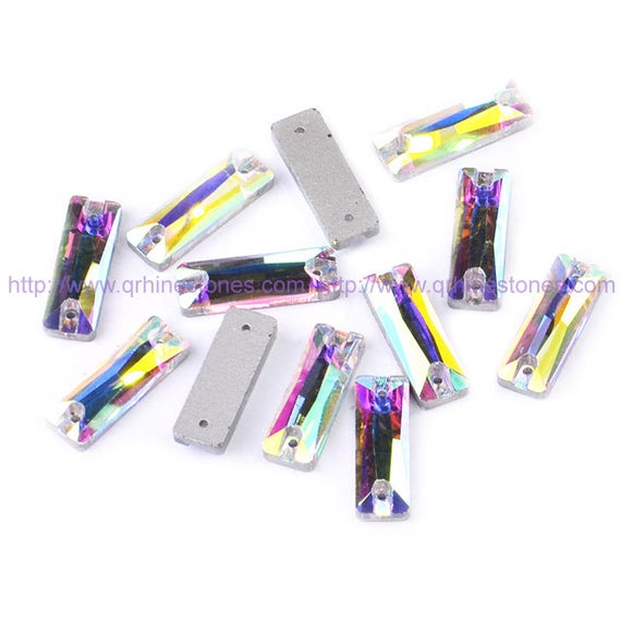 Rectangular Shape Acrylic Stone Buttons for sewing Flat back plastic Stone 40pcs