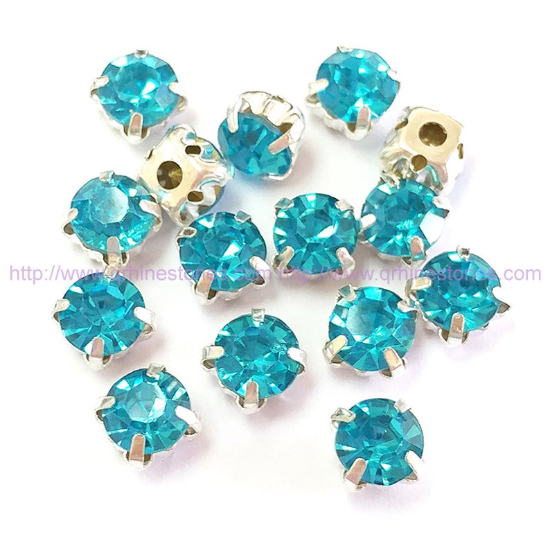 36pcs 7mm Sew on Rhinestones Chaton Montees Beads Gold or Etsy