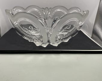 Mikasa Crystal Bowl Large Embossed Decorative Serving Piece Blossom Time