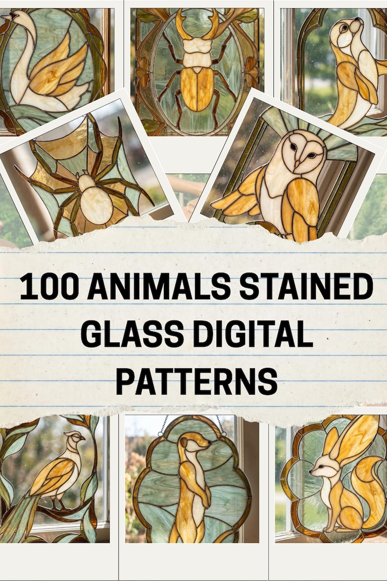 100 Animal Stained Glass Patterns Bundle, Printable PDF Designs ...