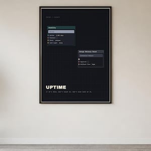 Funny IT Support Poster - Uptime, Sysadmin Gift, Matte Print
