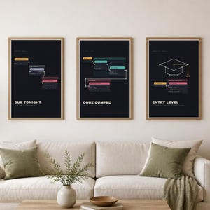 Lot de 9 affiches d'informatique pour étudiants, à télécharger au format numérique.