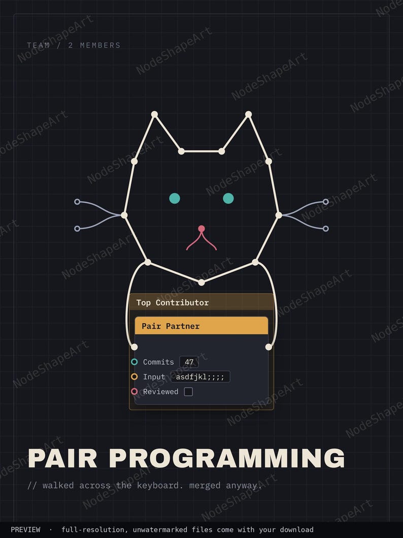 Funny Programmer Poster – Pair Programming, Software Engineer Gift, Digital Download image 5