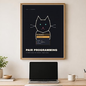 Lustiges Programmierer-Poster – Geschenkidee für Softwareentwickler, ideal für Pair Programming, digitaler Download