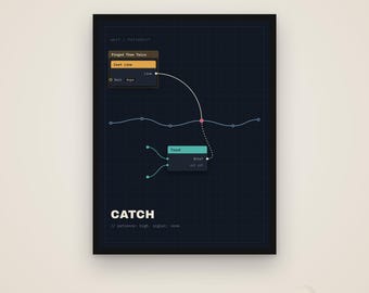 Catch – Abstract Node Line Art, Minimalist Tech Wall Art, Digital Download