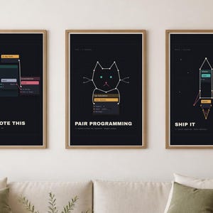 Rolig programmerare-poster - parprogrammering, mjukvaruingenjörspresent, matttryck bild 4