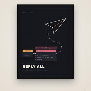 Responder a todos – Póster divertido para la oficina, regalo para compañeros de trabajo, descarga digital