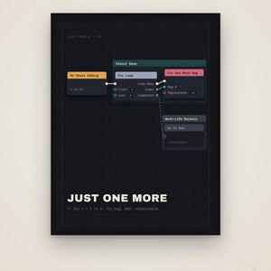 Just One More – Funny Programmer Poster, Software Engineer Gift, Digital Download