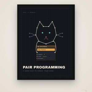 Programowanie w parach – zabawny plakat programisty, prezent dla inżyniera oprogramowania, wersja cyfrowa do pobrania