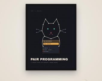 Programación en parejas: póster divertido para programadores, regalo para ingenieros de software, descarga digital.