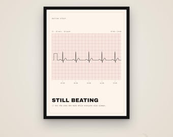 Aún latiendo – Lámina decorativa para enfermeras con diseño de ECG, regalo de agradecimiento para enfermeras, descarga digital
