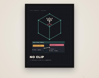 No Clip – Póster para desarrolladores de videojuegos, regalo para desarrolladores independientes, descarga digital
