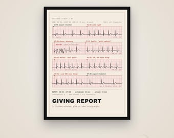 Informe de donaciones: póster divertido para enfermeras, regalo para enfermeras, descarga digital.