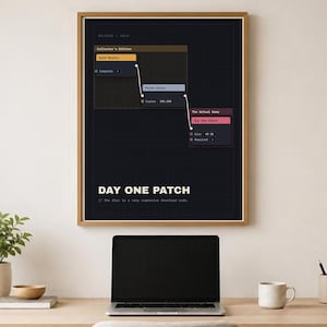 Game Developer Poster – Day One Patch, Indie Dev Gift, Digital Download