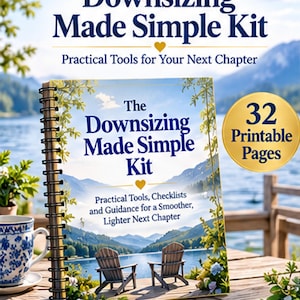 Downsizing Planner and Checklist | Printable Downsizing Workbook | Moving & Decluttering Guide