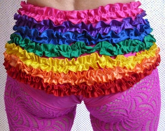 Pink lycra knickers with rainbow frills - fairylove