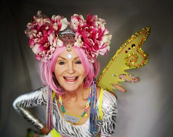 Pretty peonie flower headdress - festival headwear - Fairylove