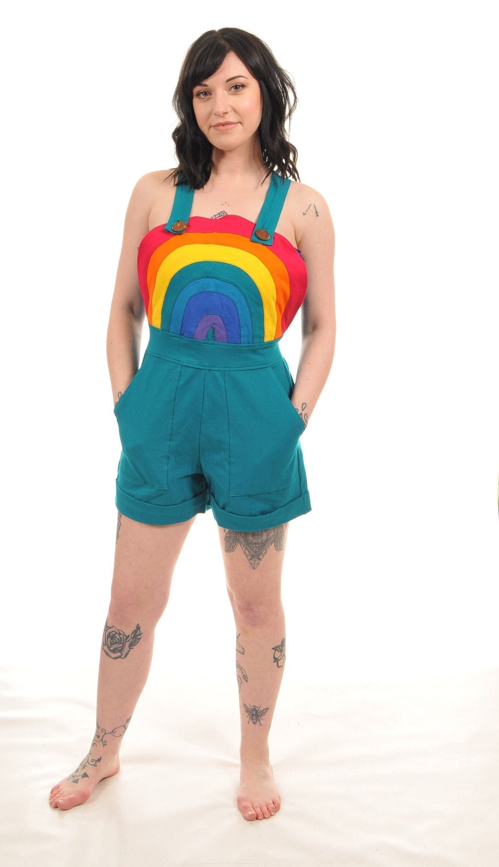 Image of Rainbow Dreams Dungarees/ Teal - Fairylove