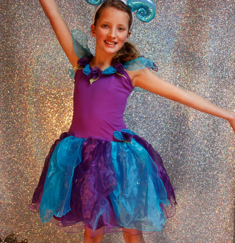 fairylove 3 sizes Purple petal flower fairy dress