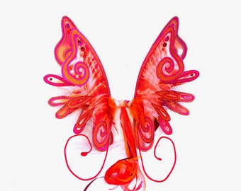 Atardecer doble con antenas brillan alas teñidas de corbata - Fairylove