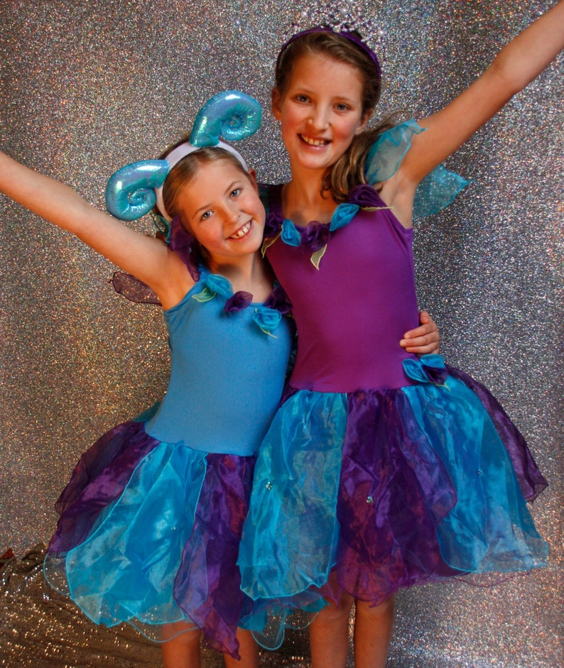 fairylove 3 sizes Purple petal flower fairy dress