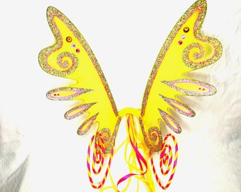 Sunshine fairy wings with stripey antennae - fairylove