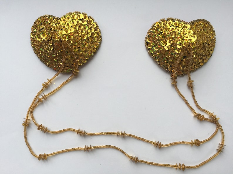 Sequin pasties/ nipple tassels hearts fairylove Etsy