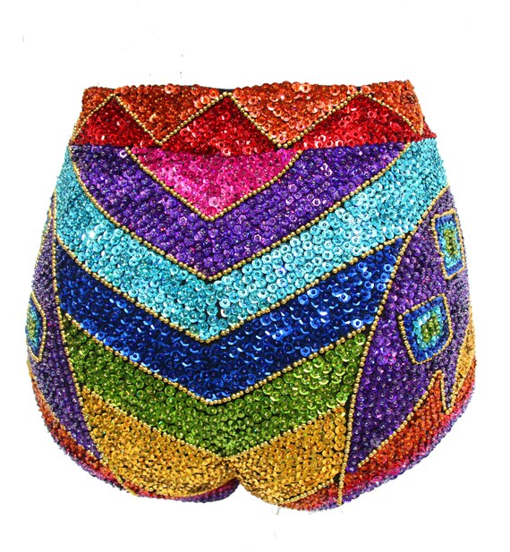 sparkly hot pants high waisted