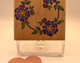Rubber Stampede Floral Wreath Wood Mounted Rubber Stamp