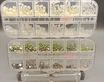 russell+hazel Rhinestone Gem Assortment, Multicolor in Organizer Case