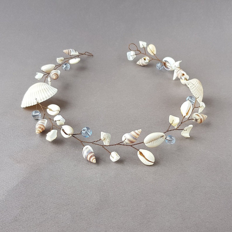 Seashell Crown Beach Wedding Headband Seashells Tiara Nautical Etsy