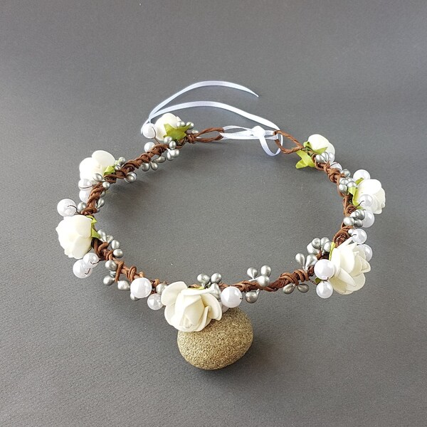 fresh flower headpiece communion