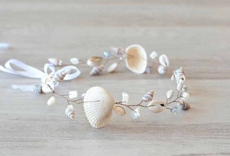 Seashell Crown Beach Wedding Headband Seashells Tiara Nautical Etsy