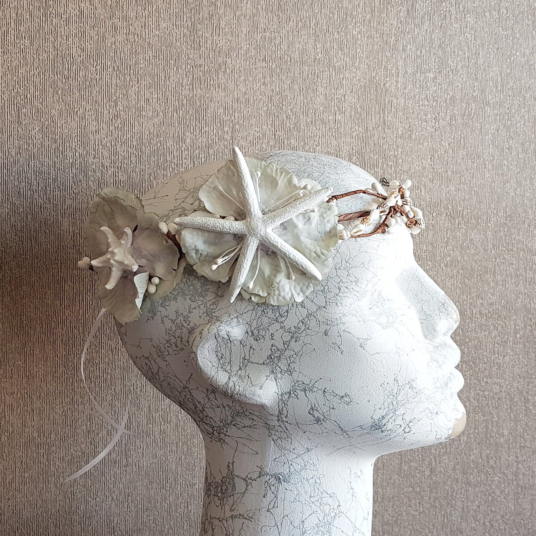 Mermaid Crown Beach Flower Crown Beach Wedding Headpiece Etsy