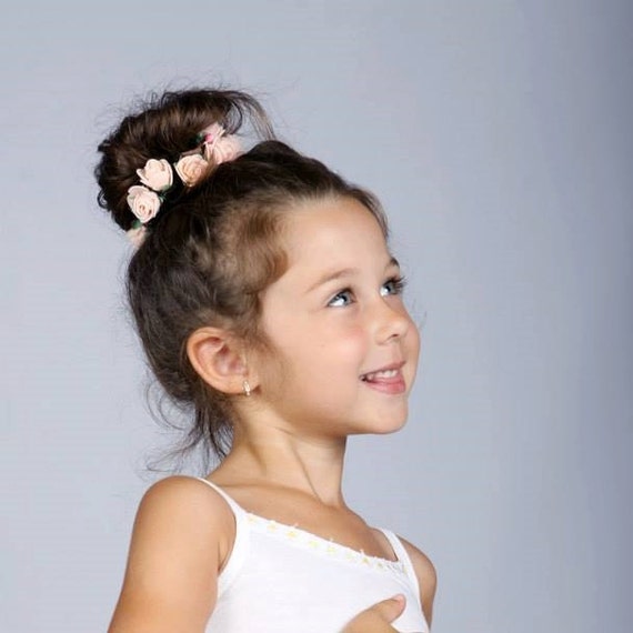 Flower Girl Pink Roses Wreath Flower Crown For Hair Bun Etsy