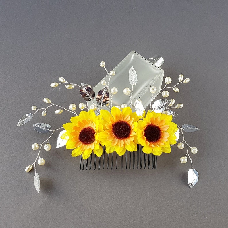 Sunflower Hair Comb Sunflower Wedding Hair Piece Bridal Etsy