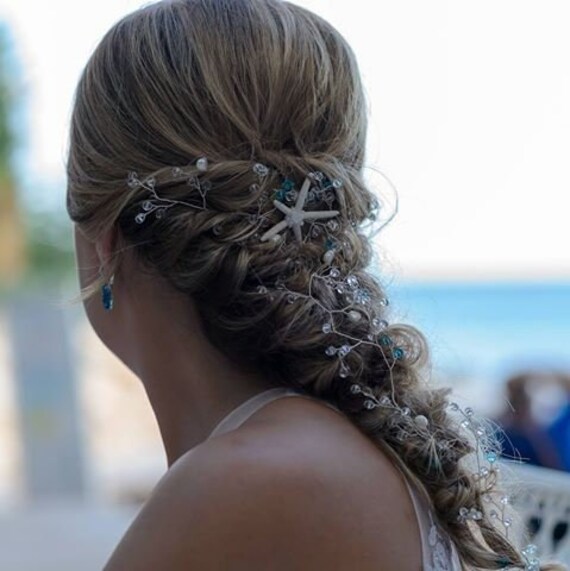 Bridal Hair Vine And Starfish Hair Pin Set Beach Wedding Etsy