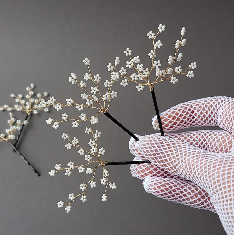 Baby Breath Hair Pin Gypsophila Hair Piece Bridal Bobby Etsy