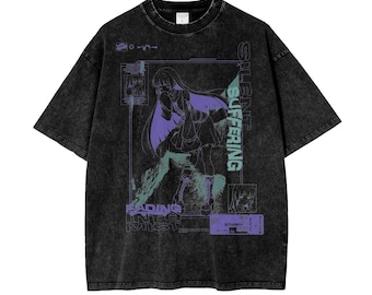 Bocchi the Rock! (PA-San) - Übergroßes T-Shirt mit verwaschenem Effekt