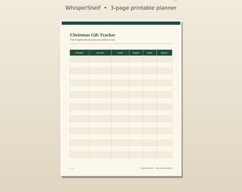 Christmas Gift Tracker Printable, Gift Budget Planner, Christmas Budget Tracker, Holiday Gift List, Gift Organizer, Xmas Spending Planner